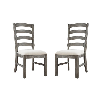Wallace & Bay - Morris Rustic Charcoal Gray Dining Chair with Upholstered Seat And Ladder Back (Set of 2) - D510255 veiw 1
