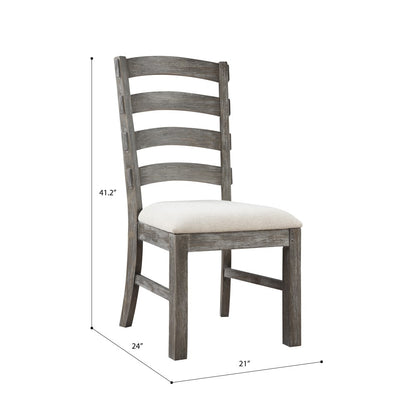 Wallace & Bay - Morris Rustic Charcoal Gray Dining Chair with Upholstered Seat And Ladder Back (Set of 2) - D510255 veiw 2