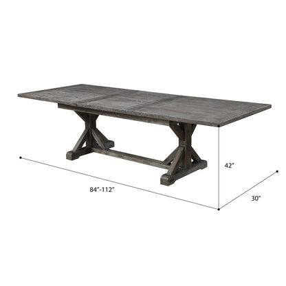 Wallace & Bay - Morris Rustic Charcoal Gray 84in Dining Table with Self-Storing Butterfly Extension Leaf And Farmhouse Trestle Base - D510157 veiw 2