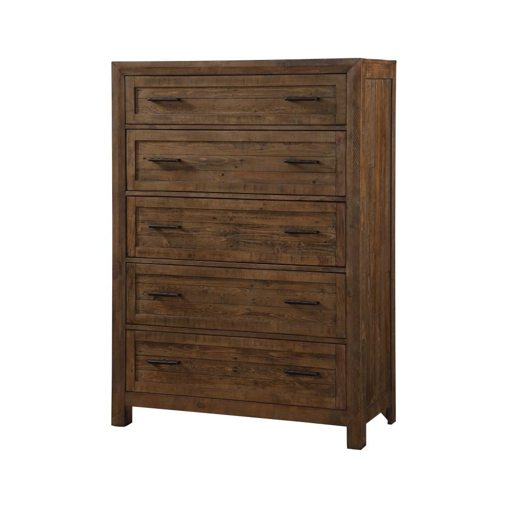 Wallace & Bay - Mullen Coffee Brown Dresser with Solid Wood Planking And Hammered Hardware - B510120 veiw 1