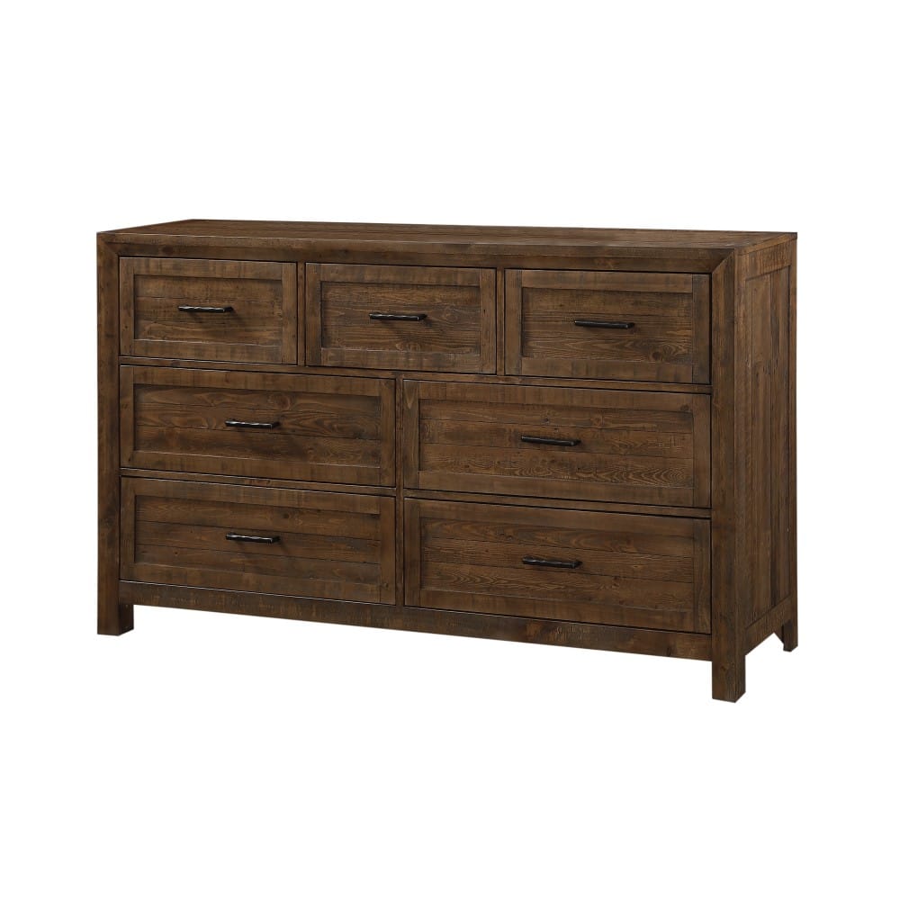 Wallace & Bay - Mullen Coffee Brown Dresser with Solid Wood Planking And Hammered Hardware - B510118 veiw 1