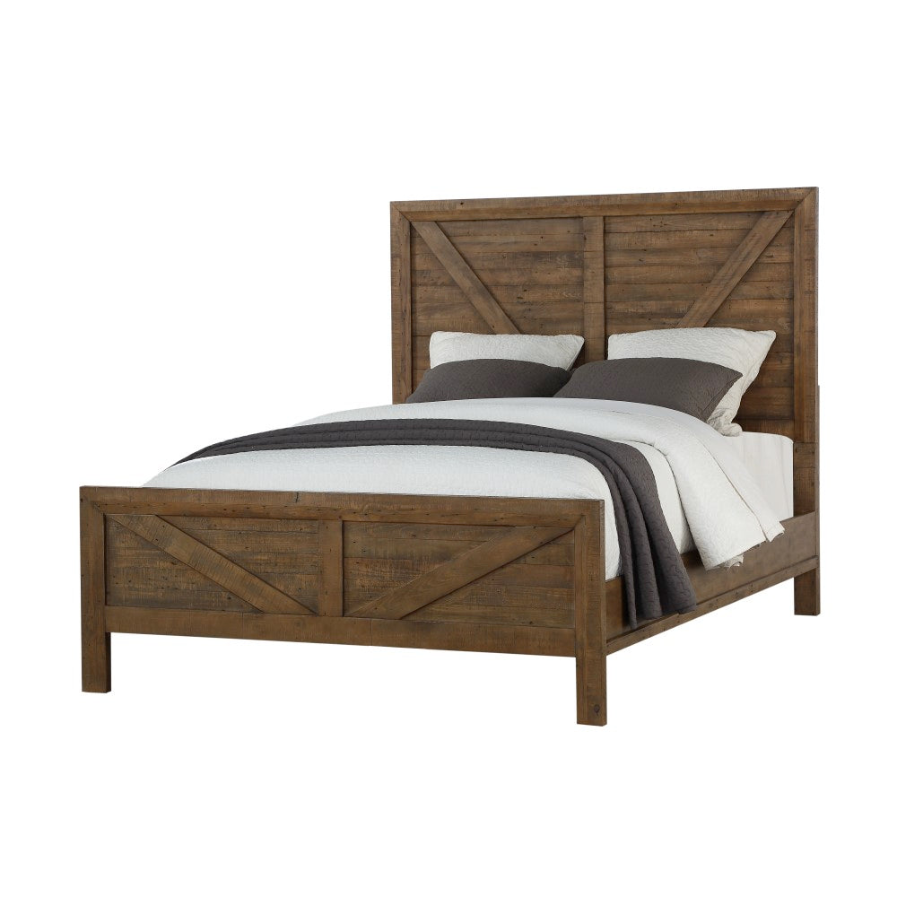 Wallace & Bay - Mullen Coffee Brown King Bed with Inset Rustic Panels And Framing - B510124 veiw 1