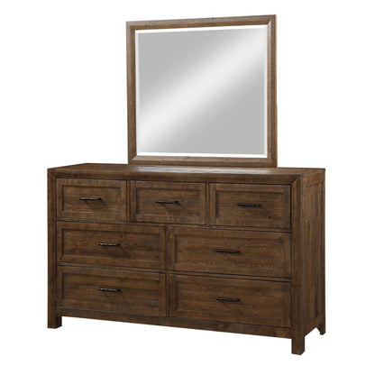 Wallace & Bay - Mullen Coffee Brown Mirror with Rustic Frame And Dresser Attachment - B510121 veiw 2
