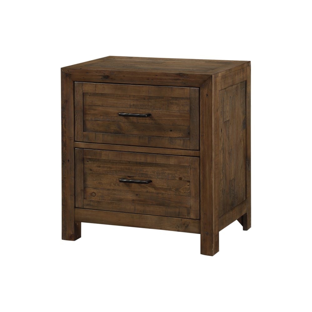 Wallace & Bay - Mullen Coffee Brown Nightstand with Solid Wood Planking And Hammered Hardware - B510119 veiw 1