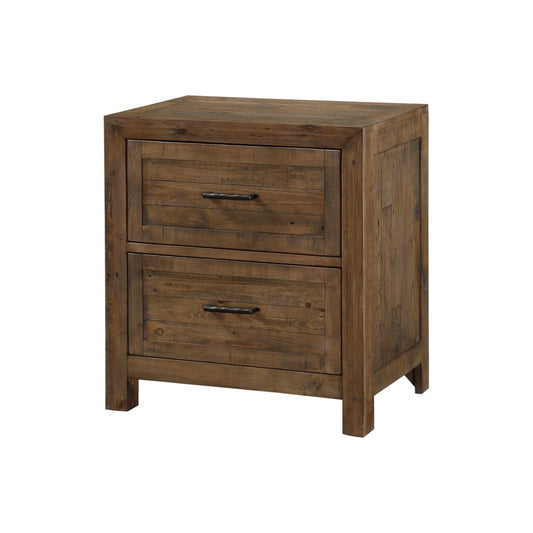 Wallace & Bay - Mullen Coffee Brown Nightstand with Solid Wood Planking And Hammered Hardware - B510119 veiw 1
