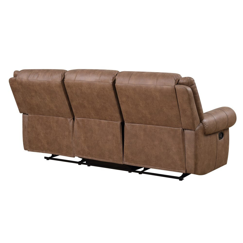 Wallace & Bay - Pruitt Weathered Brown 87in Reclining Sofa with Dual Recliners, Nailhead Trim, And Pillow Back - U510455 veiw 5