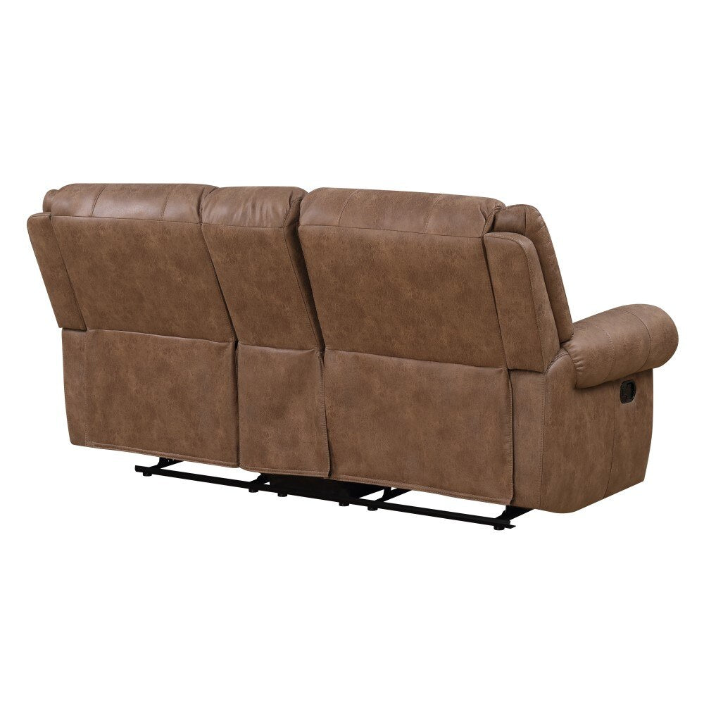 Wallace & Bay - Pruitt Weathered Brown Reclining Loveseat with Dual Recliners, Center Storage, And Cupholders - U510458 veiw 6