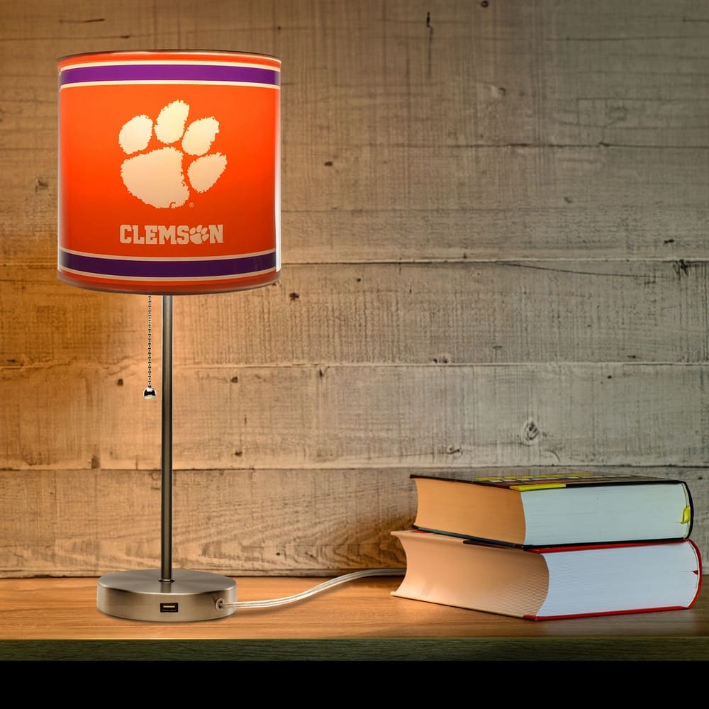 Wave7 - Clemson University Chrome Lamp with USB Port - 2020CLM1 view 3