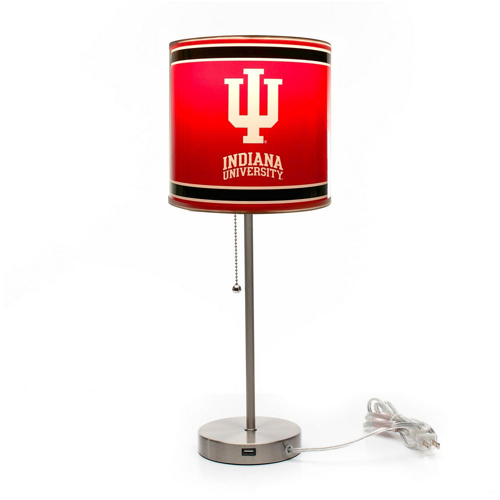 Wave7 - Indiana University Chrome Lamp with USB Port - 2020IND1 view 2