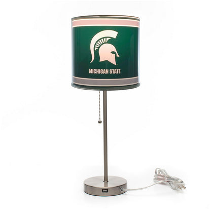 Wave7 - Michigan State University Chrome Lamp with USB Port - 2020MSU1 view 2