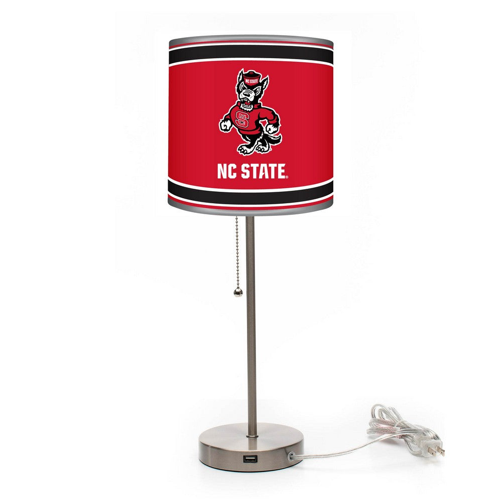 Wave7 - North Carolina State University Chrome Lamp with USB Port - 2020NCS1 view 1