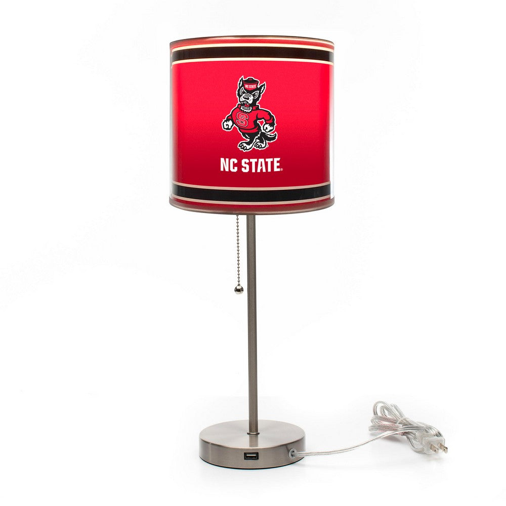 Wave7 - North Carolina State University Chrome Lamp with USB Port - 2020NCS1 view 2