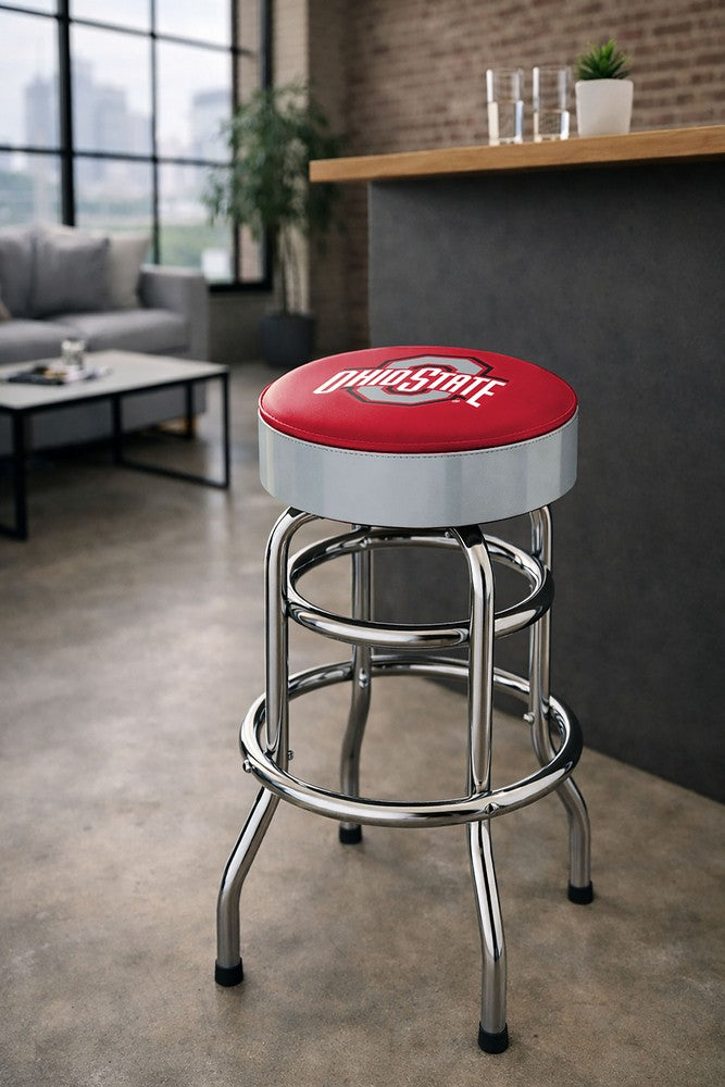 Wave7 - Ohio State University Chrome Bar Stool - 4020OSU1 view 3