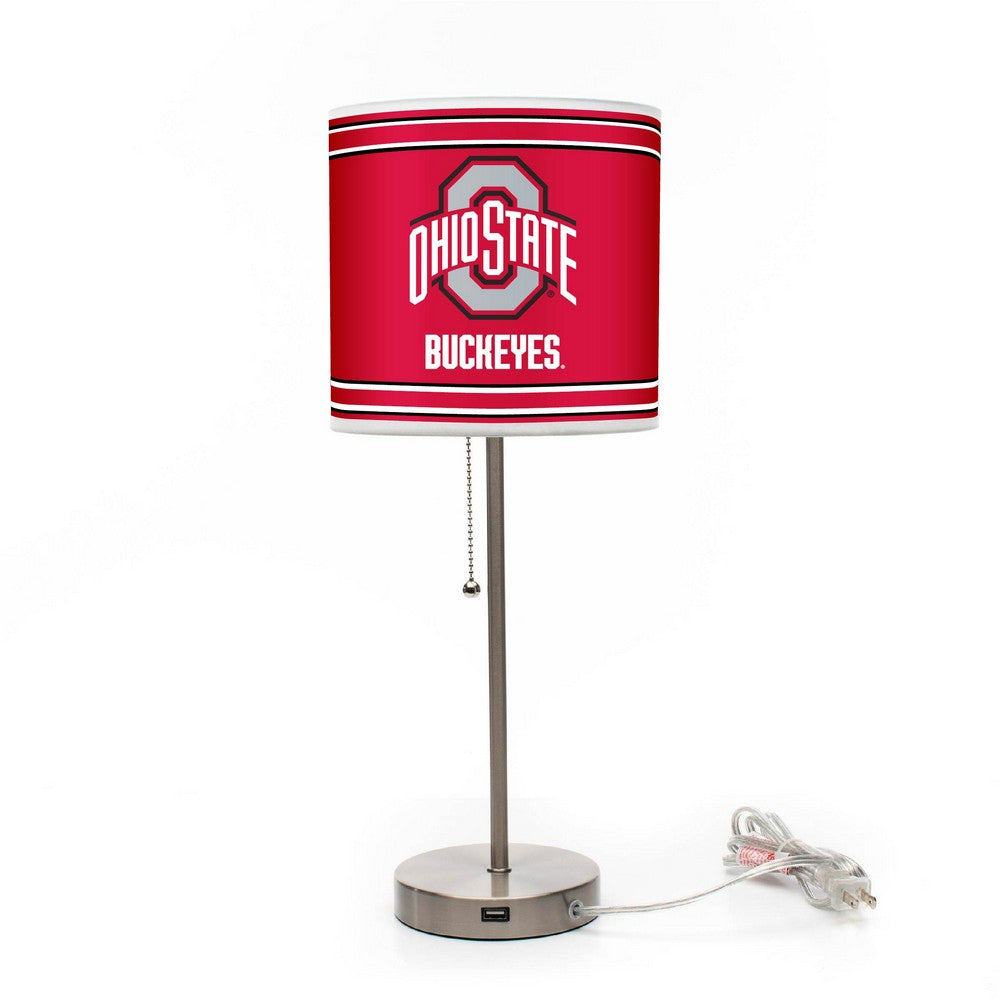 Wave7 - Ohio State University Chrome Lamp with USB Port - 2020OSU1 view 1