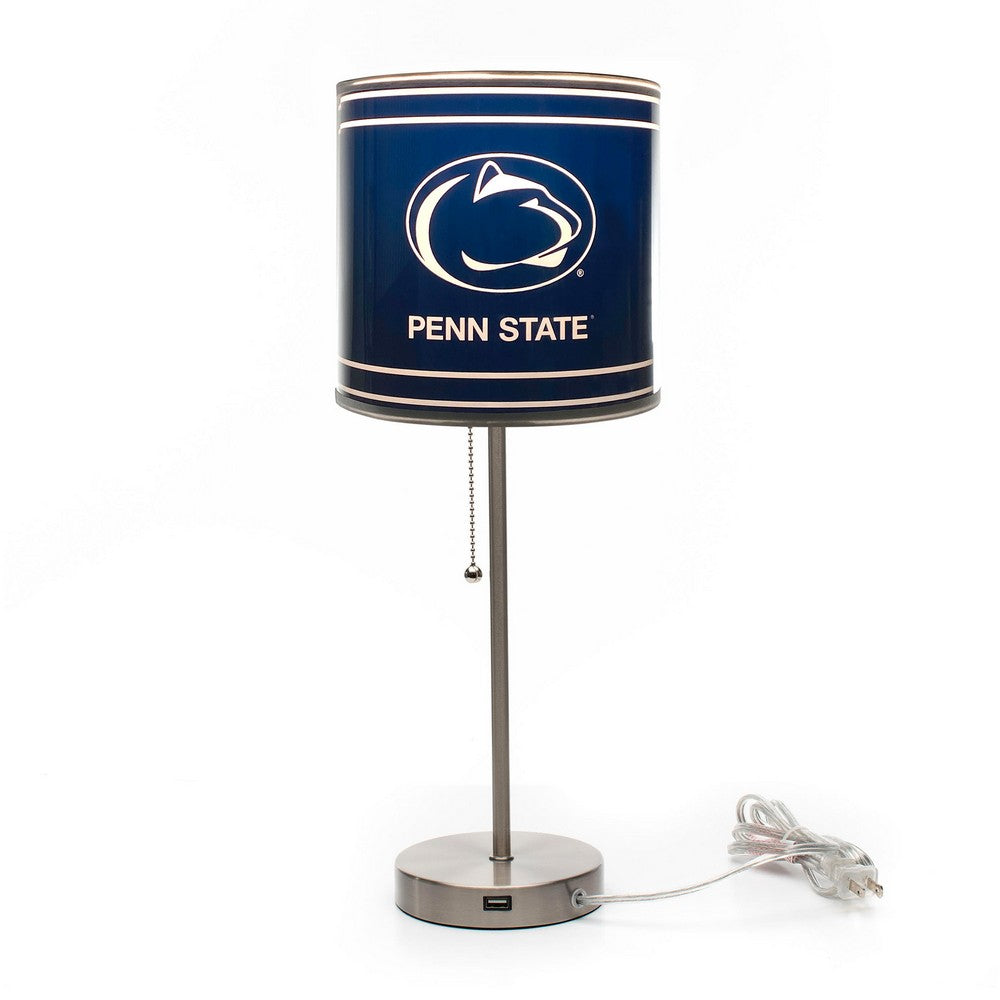 Wave7 - Penn State University Chrome Lamp with USB Port - 2020PSU1 view 2