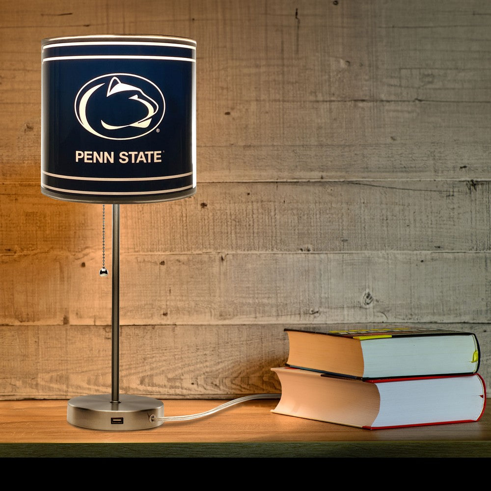 Wave7 - Penn State University Chrome Lamp with USB Port - 2020PSU1 view 3