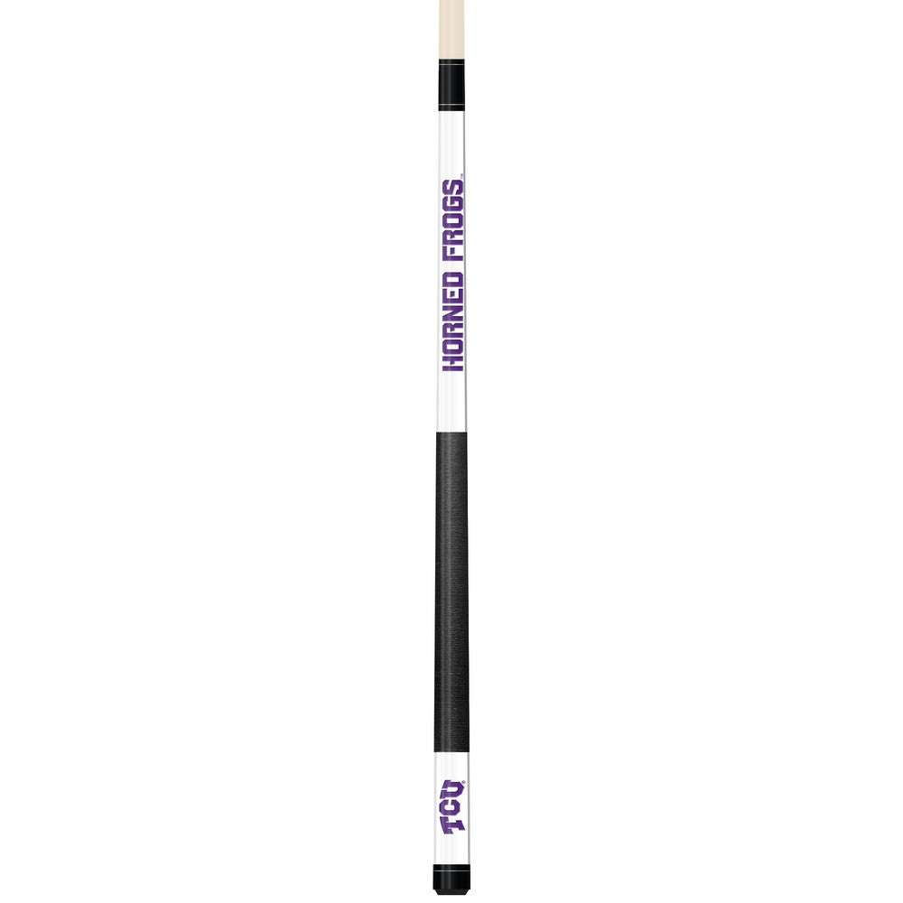 Wave7 - Texas Christian University White Laser Etched Cue - 1050TCU1 view 1