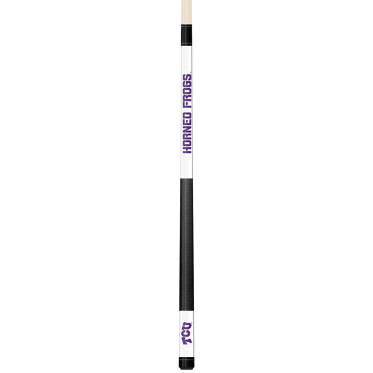 Wave7 - Texas Christian University White Laser Etched Cue - 1050TCU1 view 1