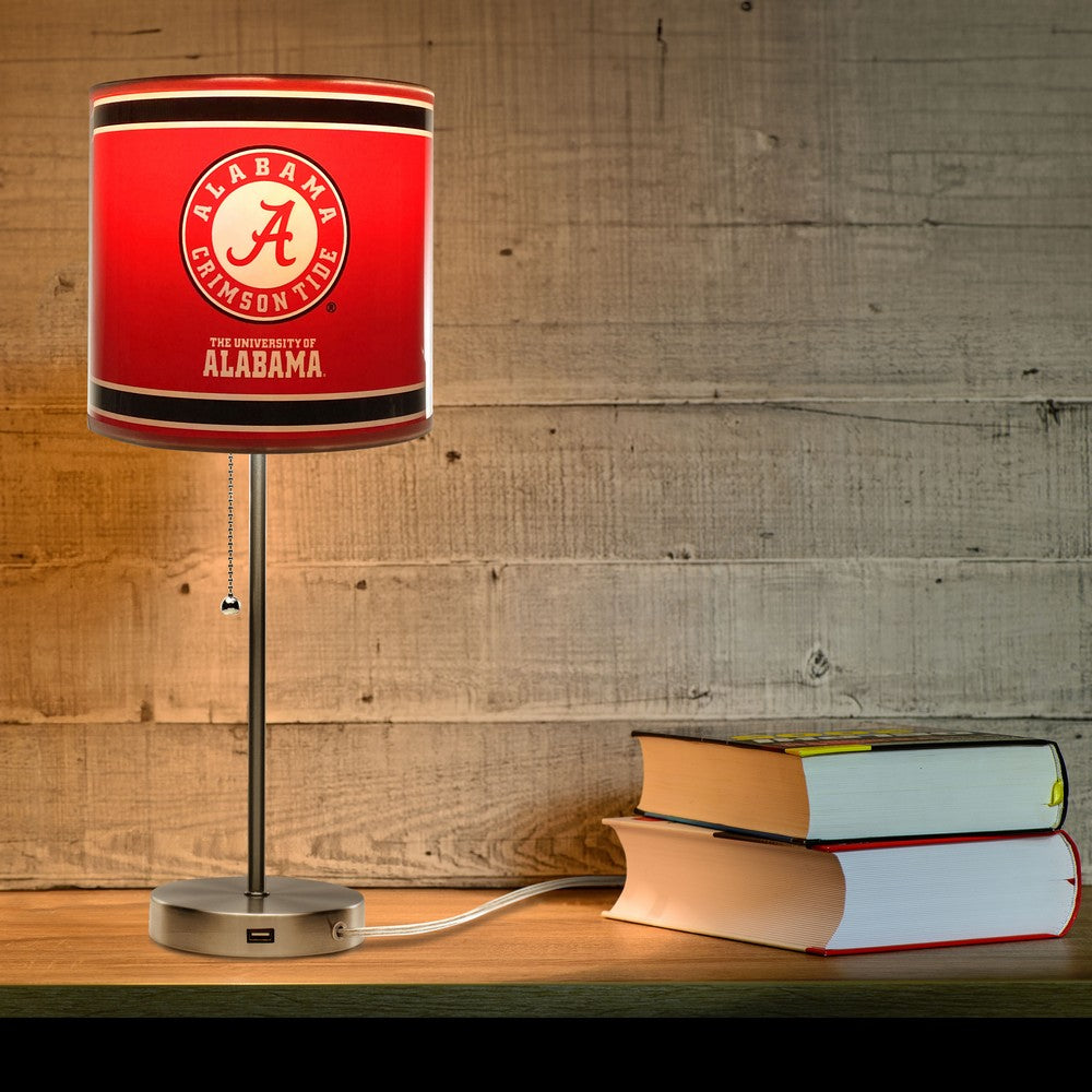 Wave7 - University of Alabama Chrome Lamp with USB Port - 2020ALA1 view 3