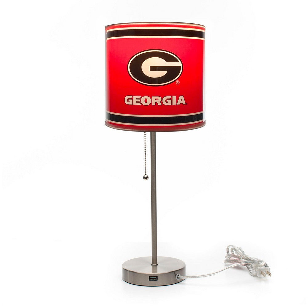 Wave7 - University of Georgia Chrome Lamp with USB Port - 2020UGA1 view 2