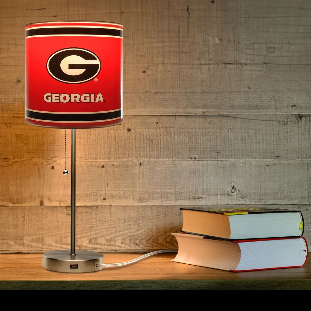 Wave7 - University of Georgia Chrome Lamp with USB Port - 2020UGA1 view 3