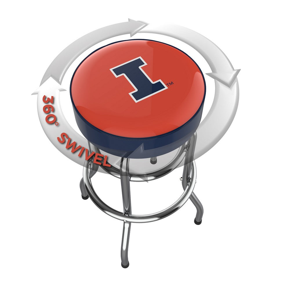 Wave7 - University of Illinois Chrome Bar Stool - 4020ILL1 view 2