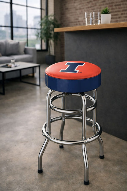 Wave7 - University of Illinois Chrome Bar Stool - 4020ILL1 view 3