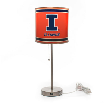 Wave7 - University of Illinois Chrome Lamp with USB Port - 2020ILL1 view 1