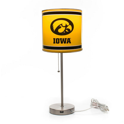 Wave7 - University of Iowa Chrome Lamp with USB Port  - 2020UIA1 view 2