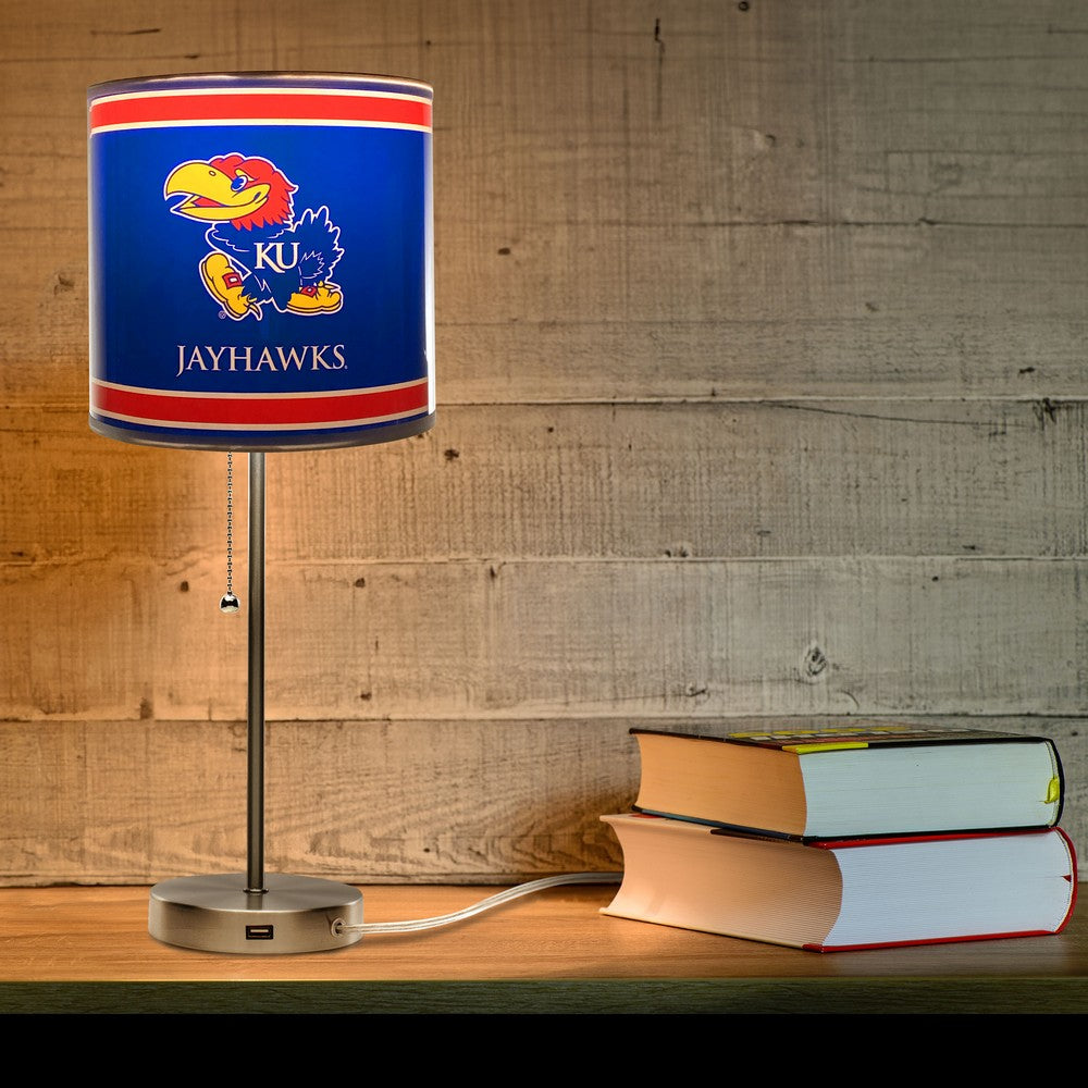 Wave7 - University of Kansas Chrome Lamp with USB Port - 2020KAN1 view 3