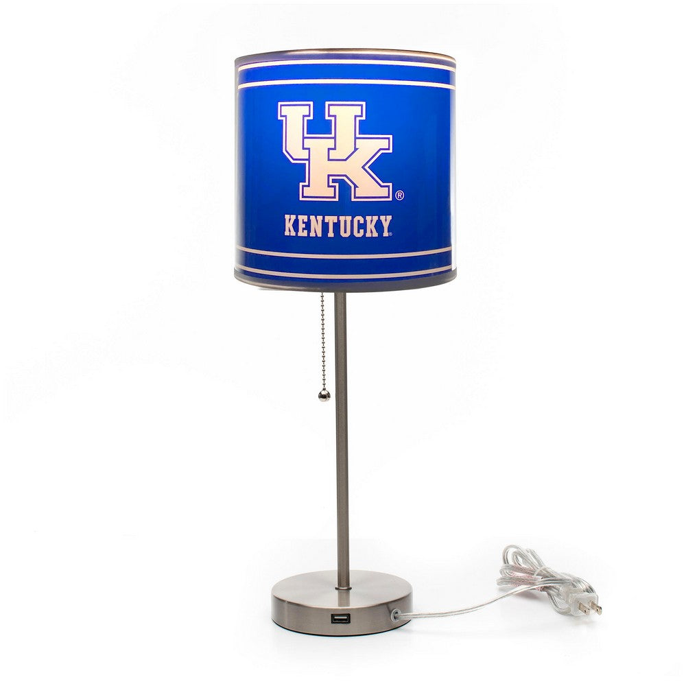 Wave7 - University of Kentucky Chrome Lamp with USB Port - 2020UKY1 view 2