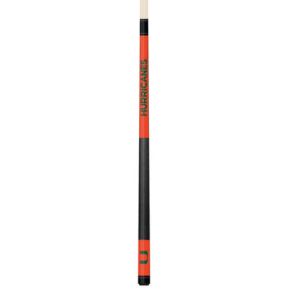 Wave7 - University of Miami Colored Laser Etched Cue - 1060MIA1 view 1