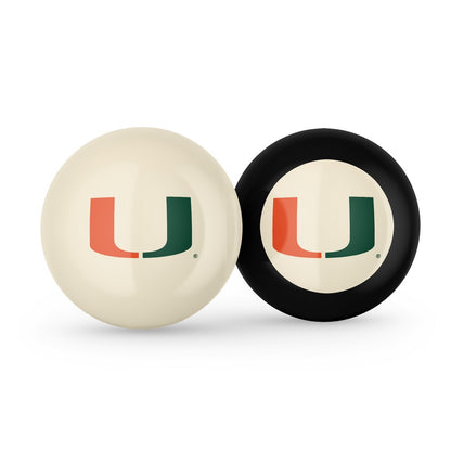 Wave7 - University of Miami Cue Ball & 8 Ball Combo - 1040MIA1 view 1