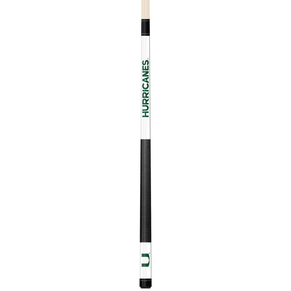 Wave7 - University of Miami White Laser Etched Cue - 1050MIA1 view 1