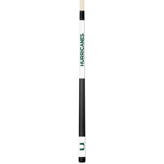 Wave7 - University of Miami White Laser Etched Cue - 1050MIA1 view 1