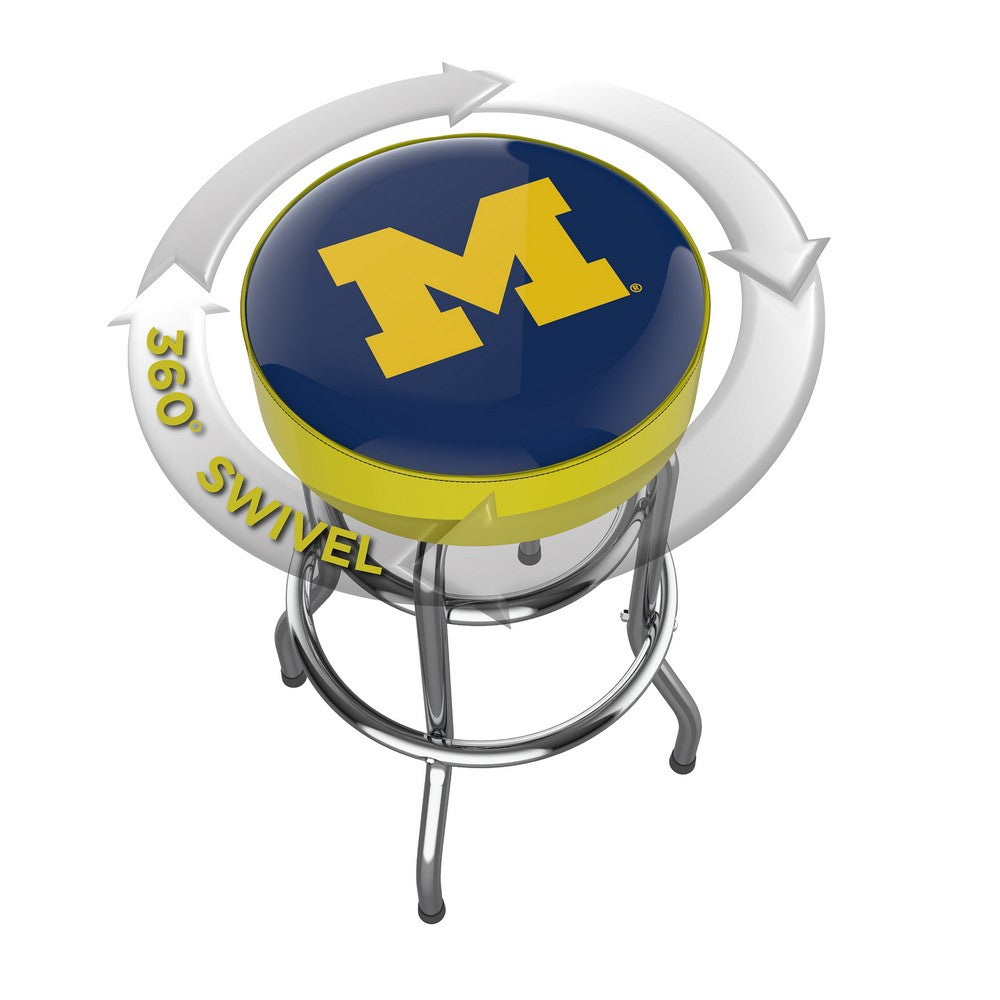 Wave7 - University of Michigan Chrome Bar Stool - 4020UMI1 view 2