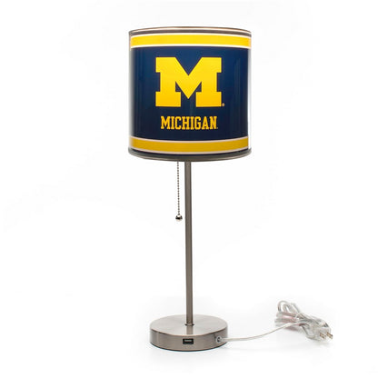 Wave7 - University of Michigan Chrome Lamp with USB Port - 2020UMI1 view 2