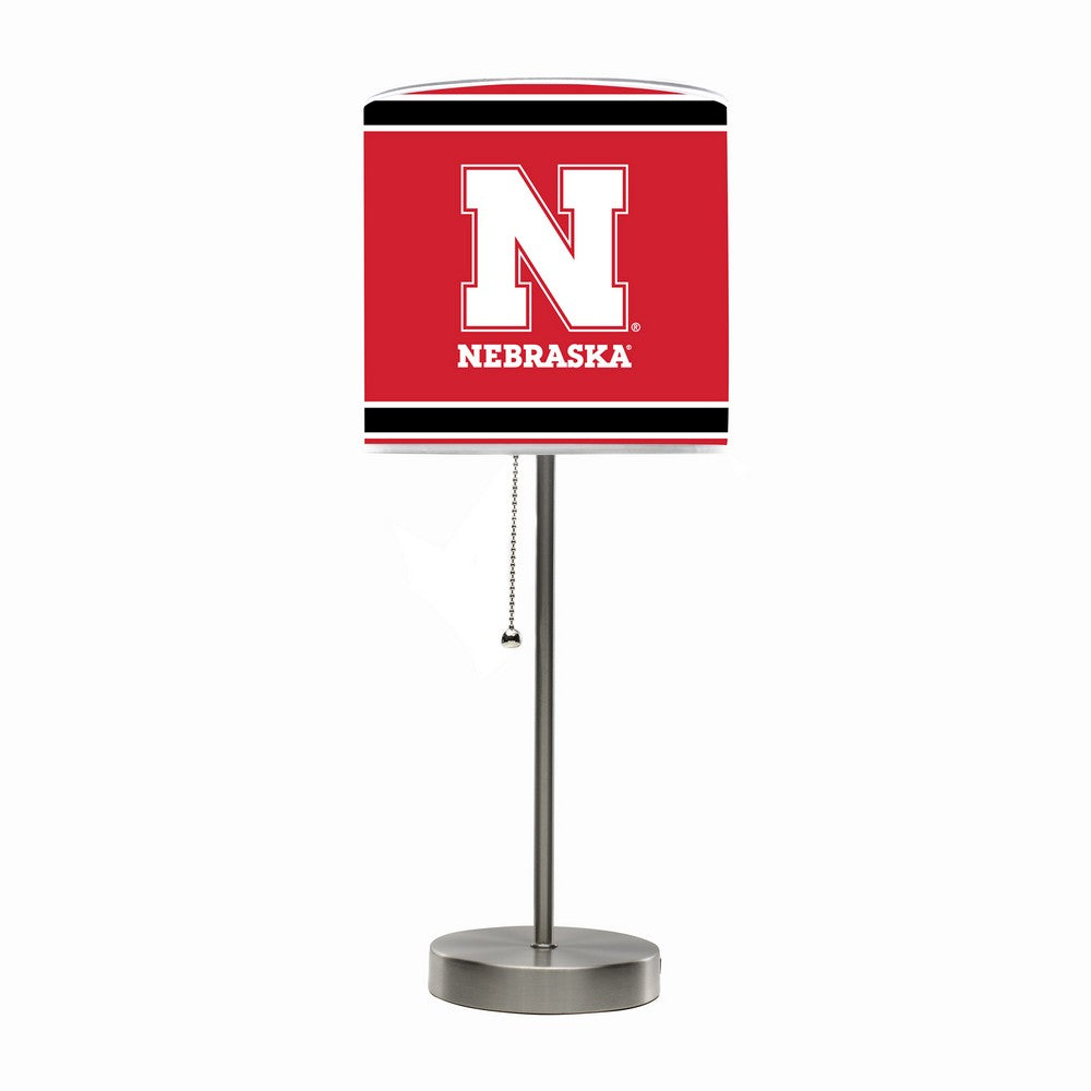 Wave7 - University of Nebraska Chrome Lamp with USB Port - 2020NEB1 view 1