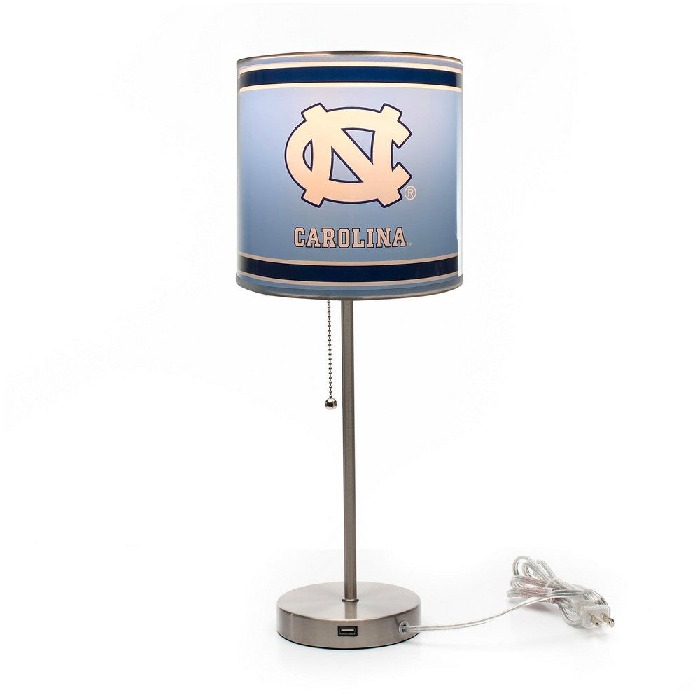 Wave7 - University of North Carolina Chrome Lamp with USB Port - 2020UNC1 view 2