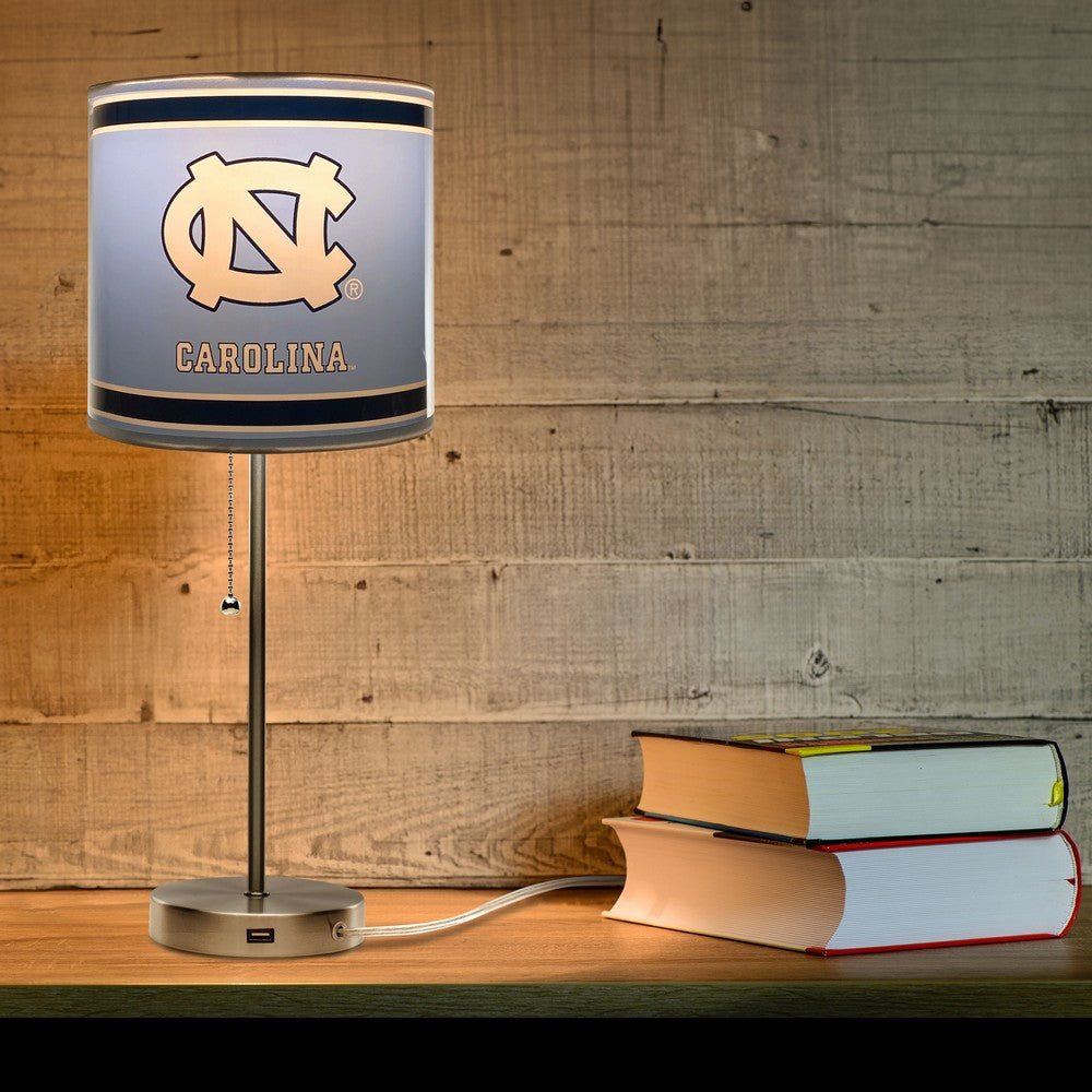 Wave7 - University of North Carolina Chrome Lamp with USB Port - 2020UNC1 view 3