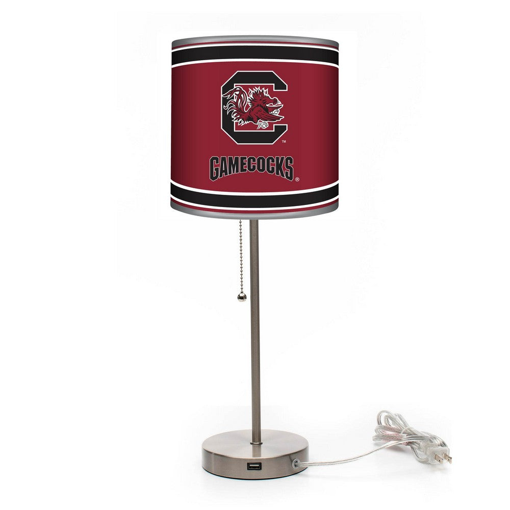 Wave7 - University of South Carolina Chrome Lamp with USB Port - 2020USC1 view 1
