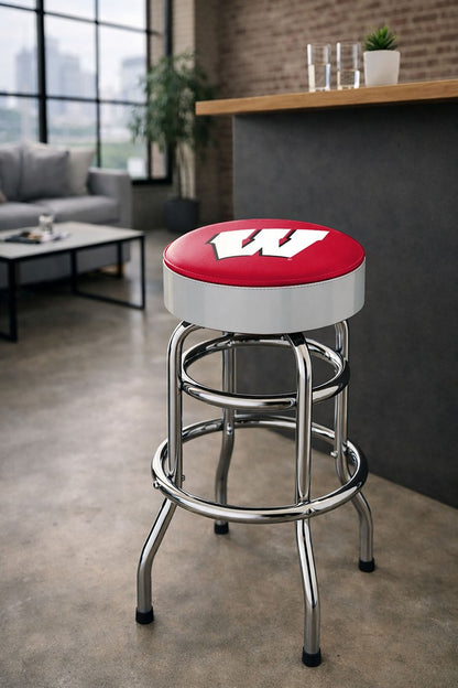 Wave7 - University of Wisconsin Chrome Bar Stool - 4020UWI1 view 3