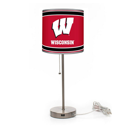 Wave7 - University of Wisconsin Chrome Lamp with USB Port - 2020UWI1 view 1