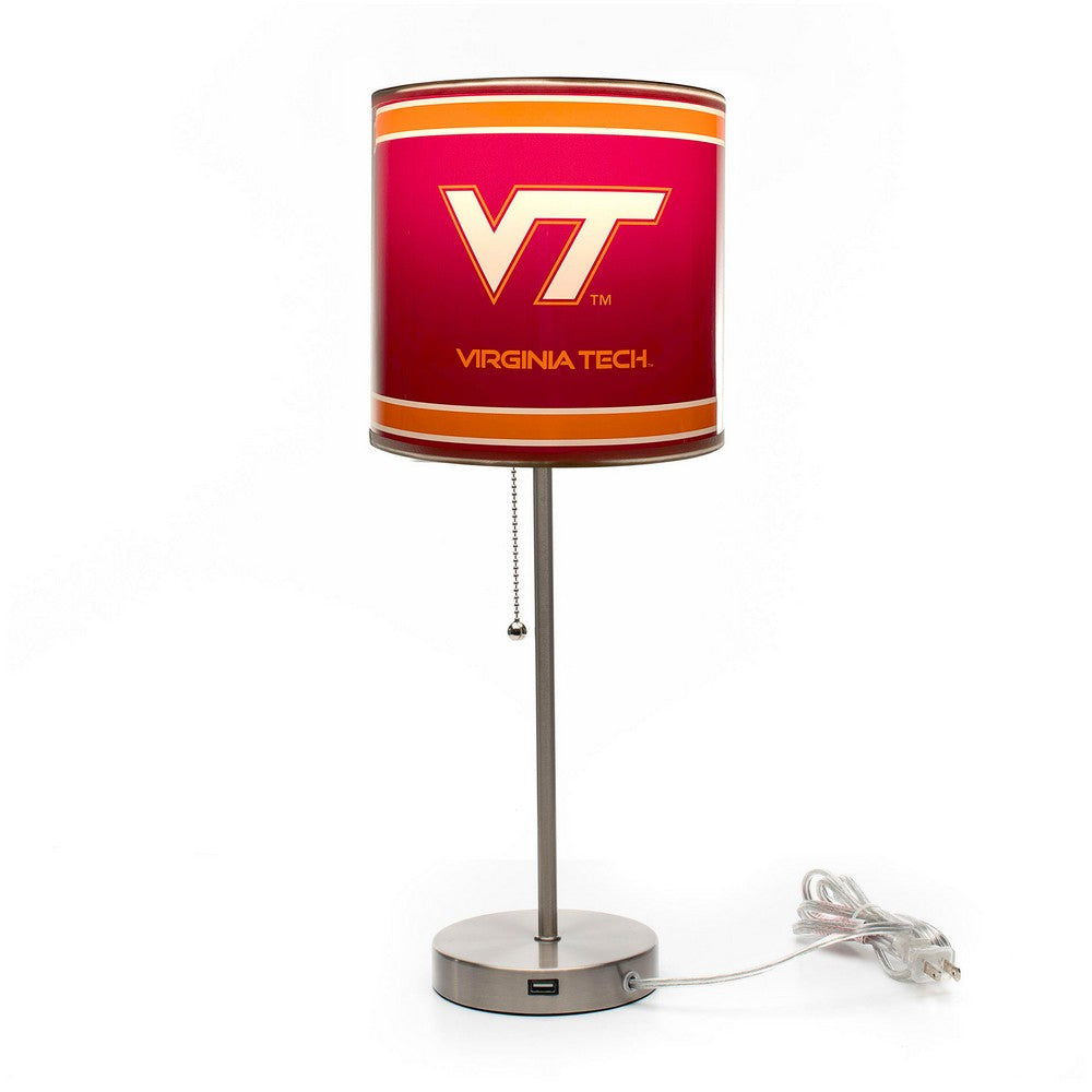 Wave7 - Virginia Tech Chrome Lamp with USB Port - 2020VAT1 view 2