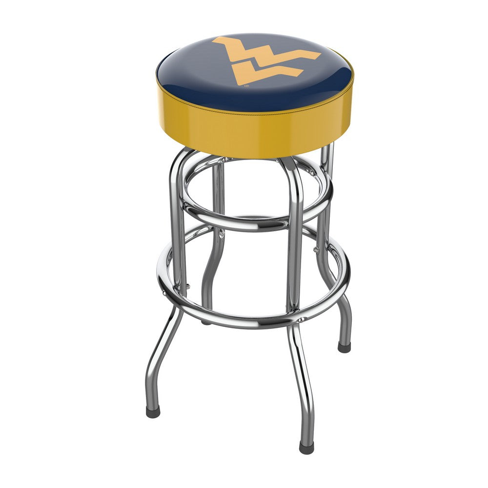Wave7 - West Virginia University Chrome Bar Stool - 4020WVU1 view 1
