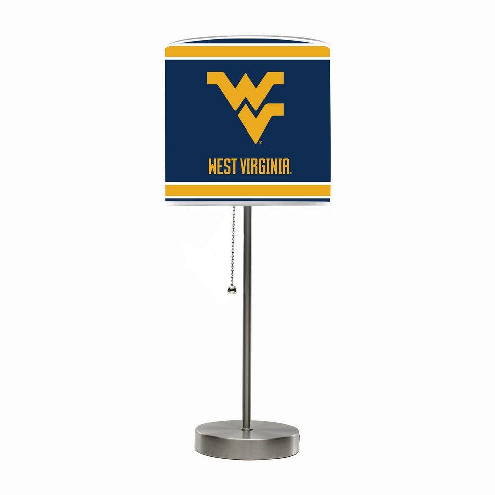 Wave7 - West Virginia University Chrome Lamp with USB Port - 2020WVU1 view 1