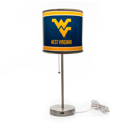 Wave7 - West Virginia University Chrome Lamp with USB Port - 2020WVU1 view 2