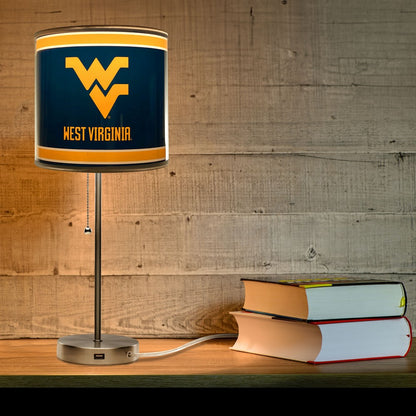 Wave7 - West Virginia University Chrome Lamp with USB Port - 2020WVU1 view 3
