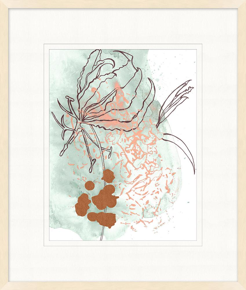 Wendover Art Group - Abstract Flowers 3, Pickled White - WFL1709 veiw 1