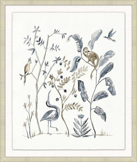 Wendover Art Group - Aqueous Chinoiserie 1, Antique Silver Etched - WNT2176 view 1